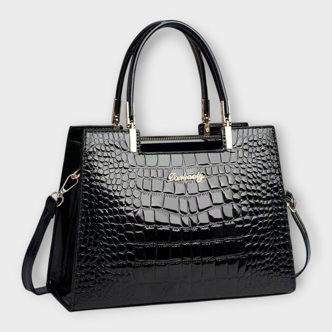 Olivia - Glossy Crocodile Pattern Handbag