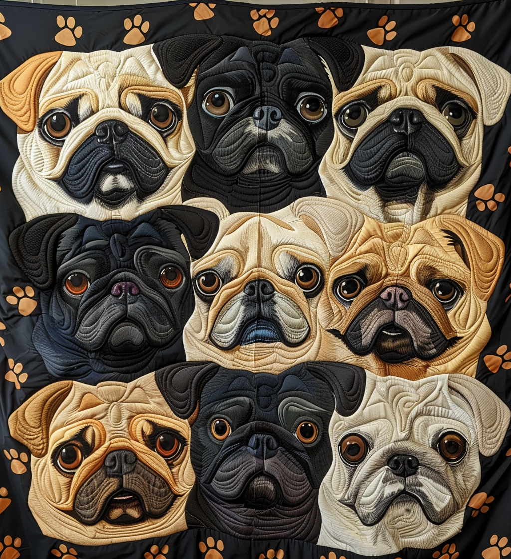 Adorable Pug Gallery Blanket