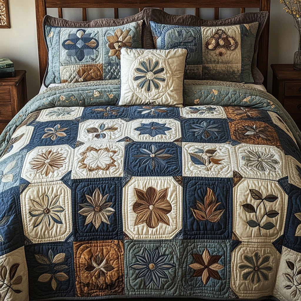 Floral Patchwork 3-Piece Bedding Set