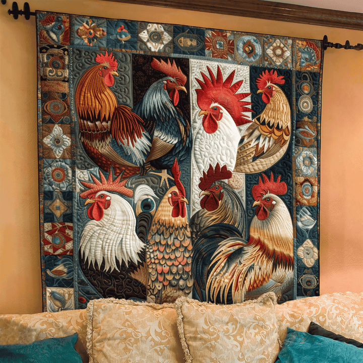Antique Rooster Blanket