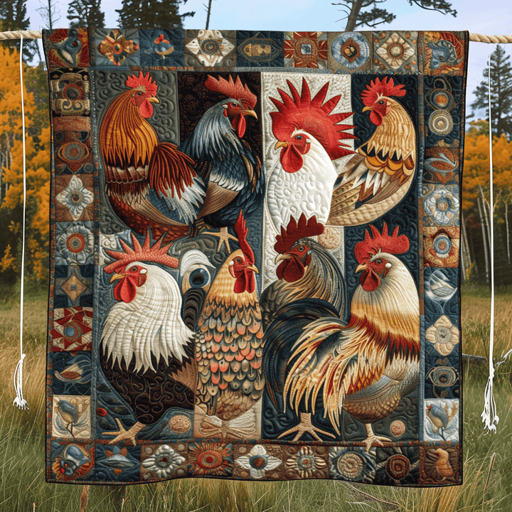 Antique Rooster Blanket