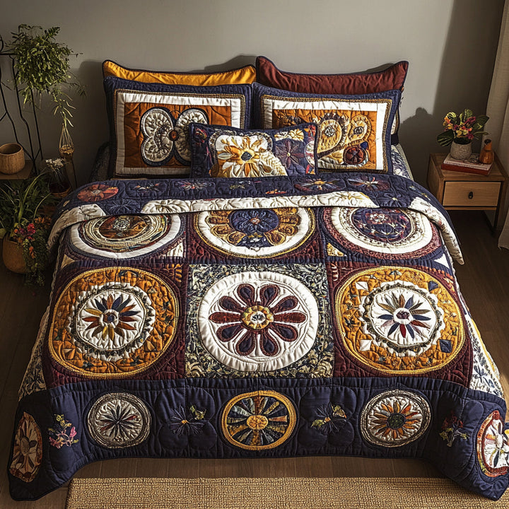 Floral Patchwork 3-Piece Bedding Set