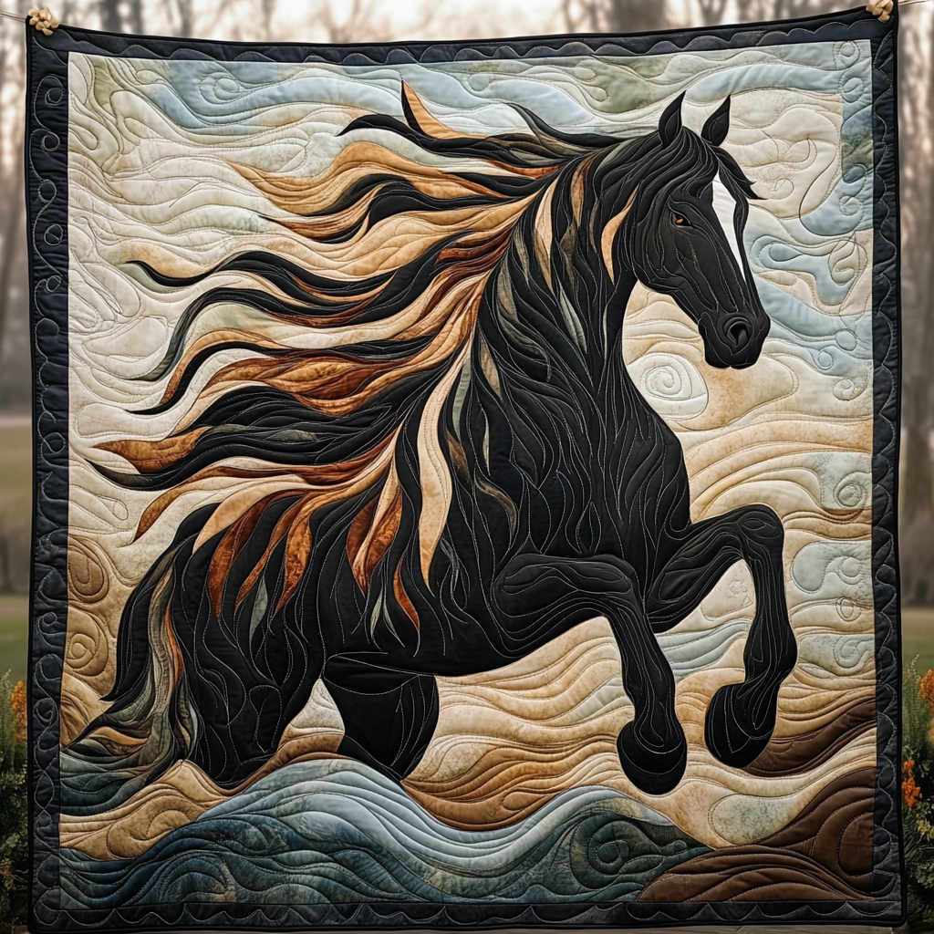 Artistic Mystical Steeds Blanket
