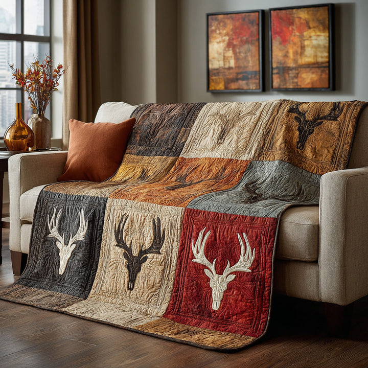 Autumn Antler Quilt Blanket