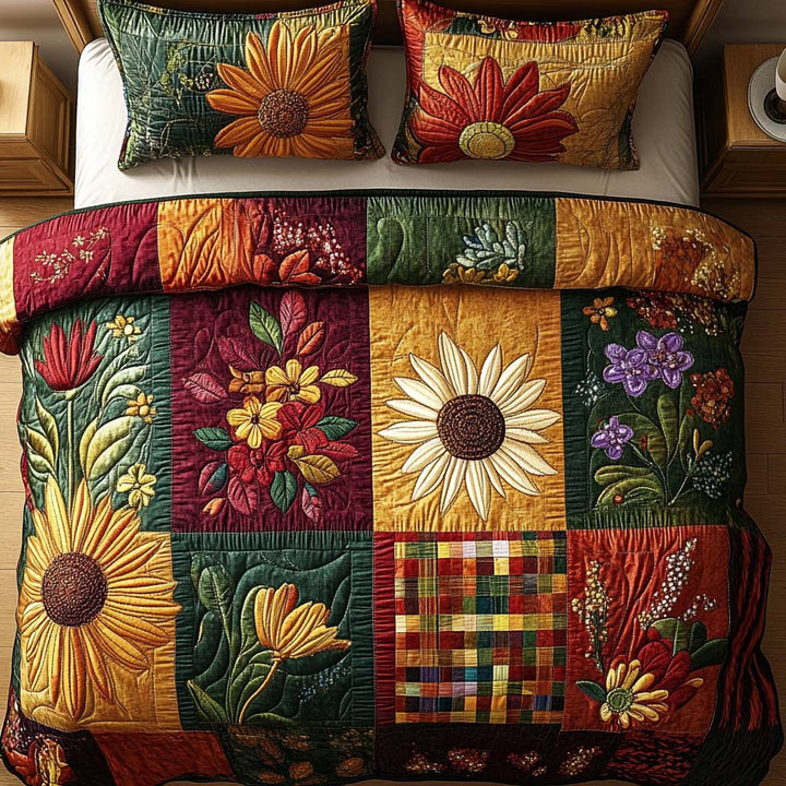 Autumn Wildflower Path 3-Piece Bedding Set