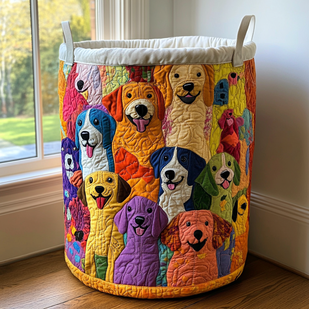 Bright Dogs Laundry Basket