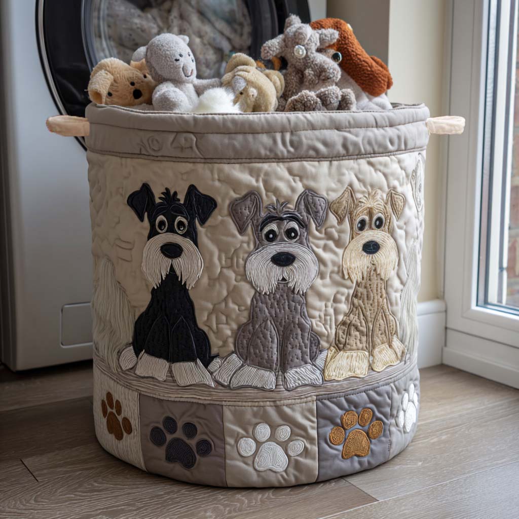 Cartoon Schnauzer Laundry Basket