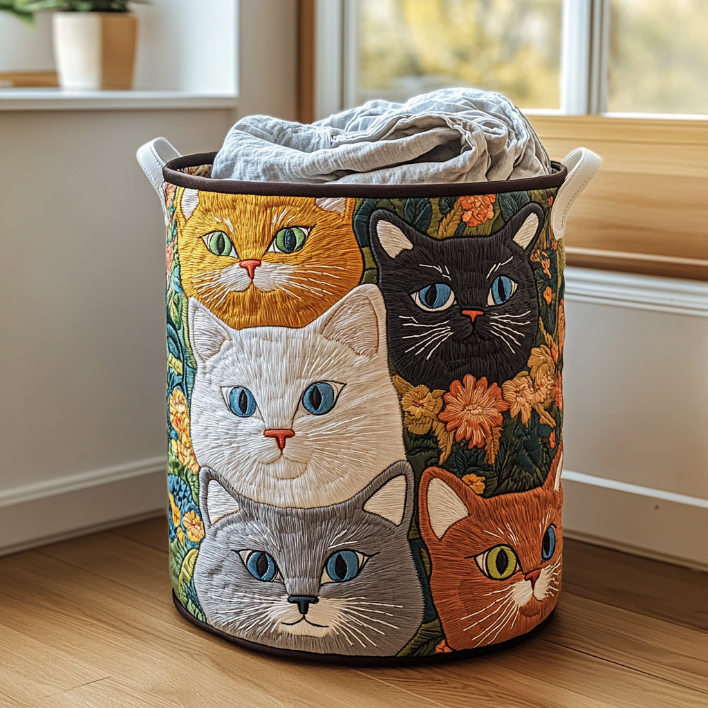 Cat Meadow Laundry Basket