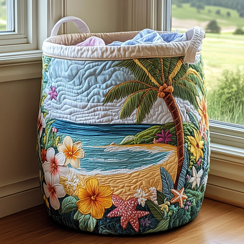 Coastal Charm Laundry Basket