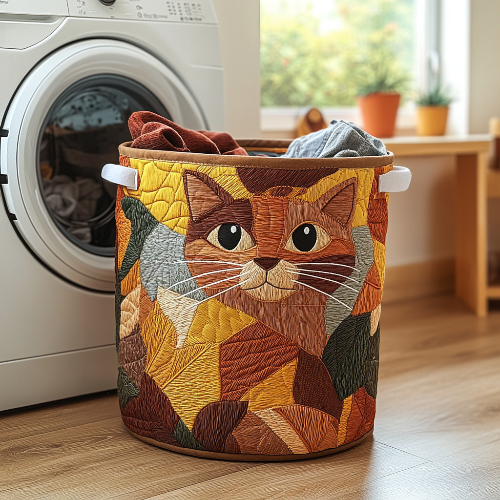 Cozy Cat Laundry Basket