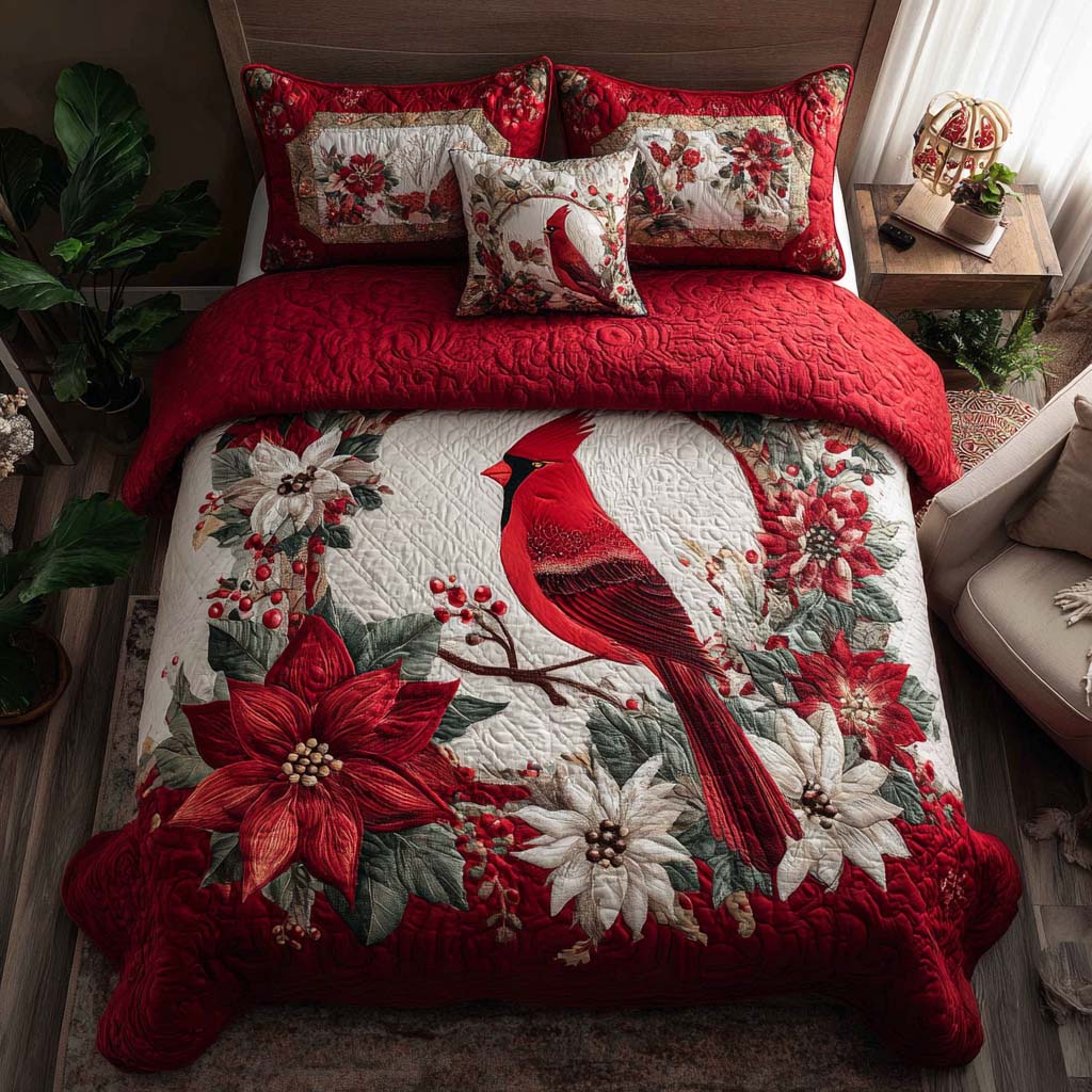 Festive Cardinal 3-Piece bedding Set