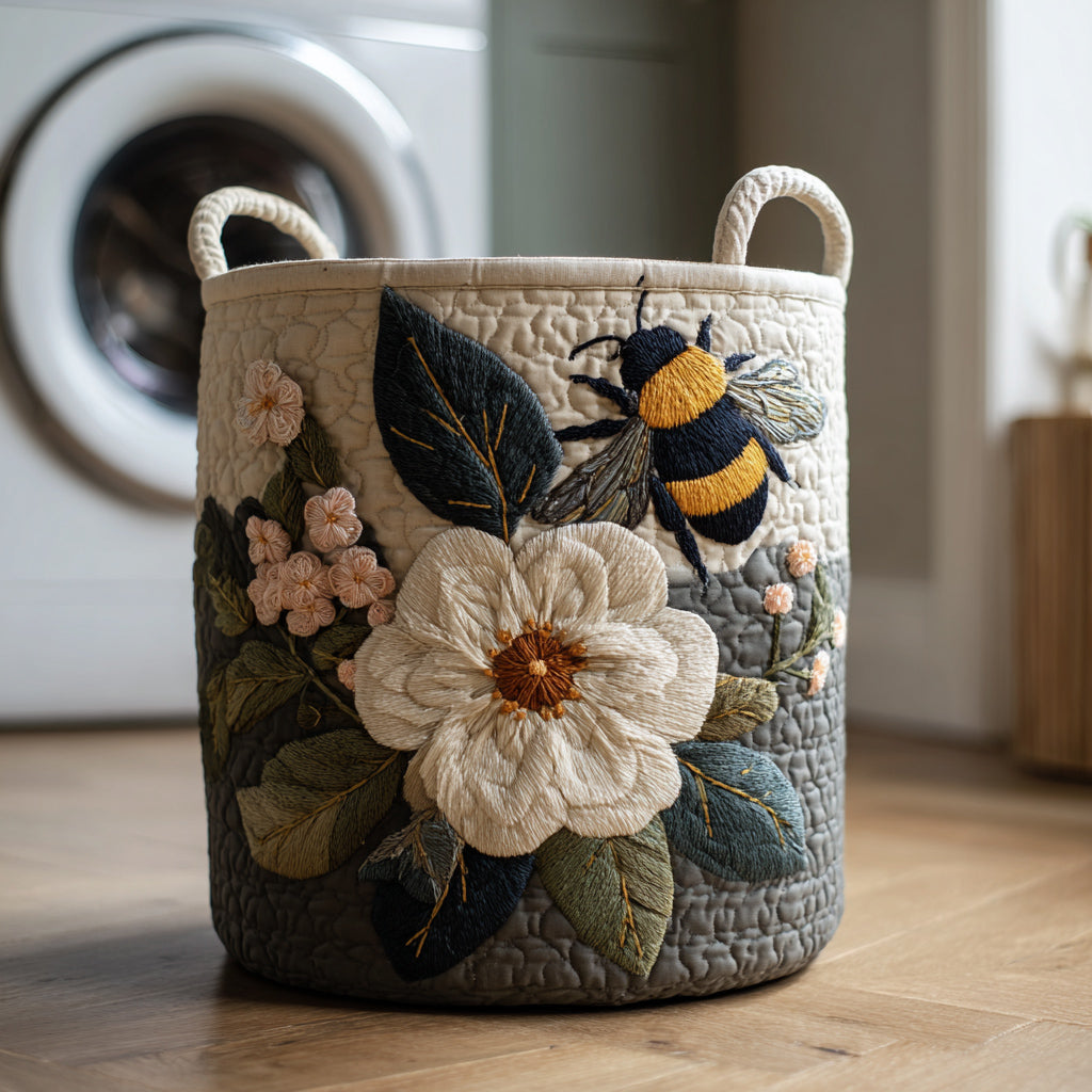 Flower Bee Laundry Basket