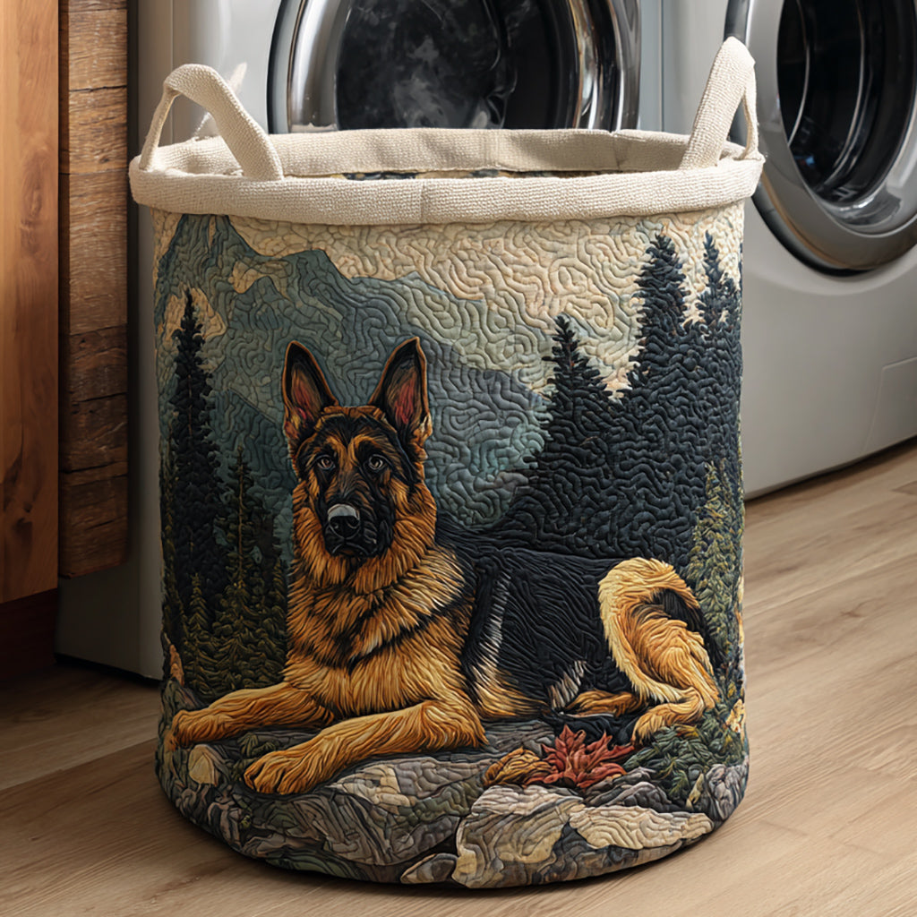 German Shepherd Mountain Laundry Basket