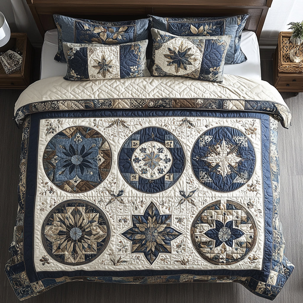 Floral Patchwork 3-Piece Bedding Set