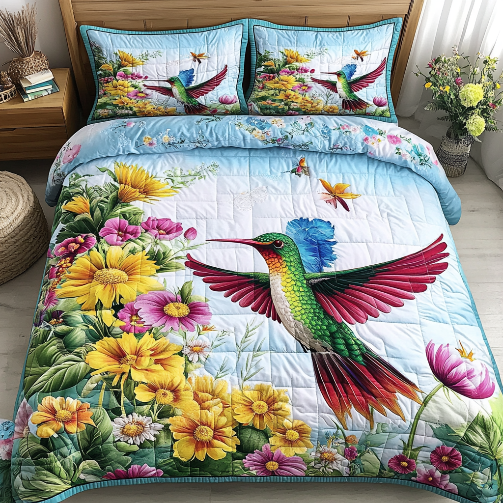 Hummingbird Joy 3-Piece Bedding Set