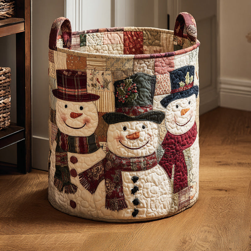 Joyful Snowman Laundry Basket
