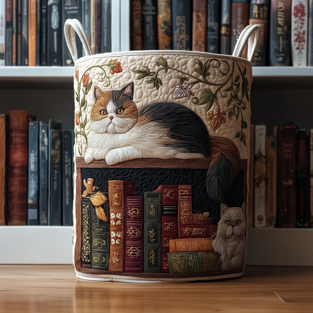 Library Cat Laundry Basket