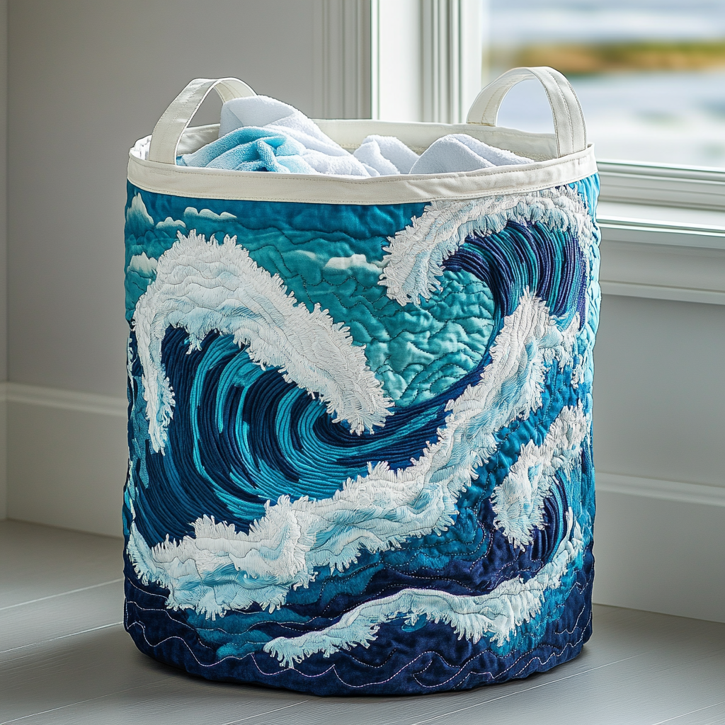 Ocean Wave Laundry Basket