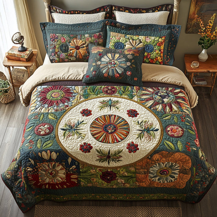 Floral Patchwork 3-Piece Bedding Set