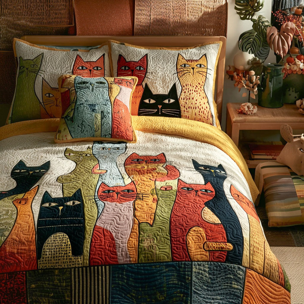 Petal Cat 3-Piece Bedding Set