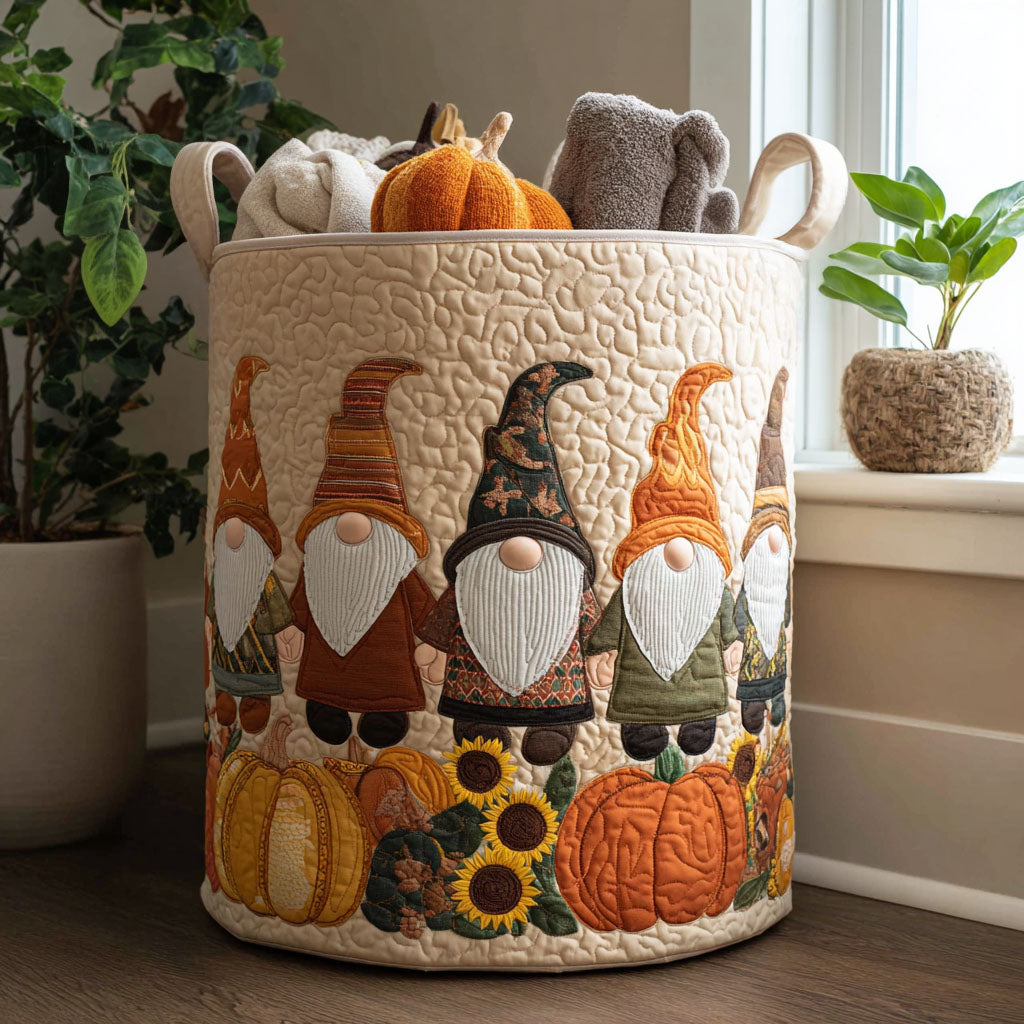 Pumpkin Patch Gnome Laundry Basket