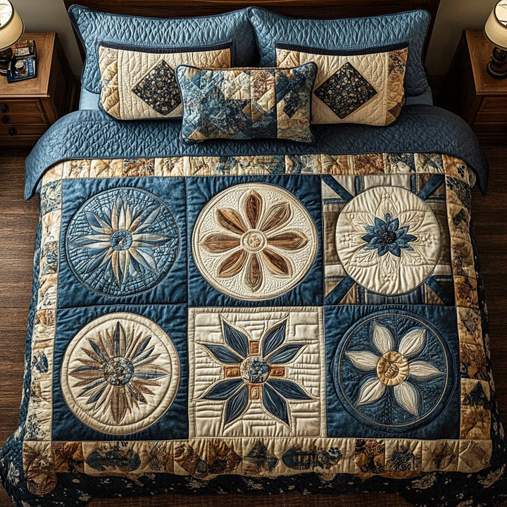 Floral Patchwork 3-Piece Bedding Set