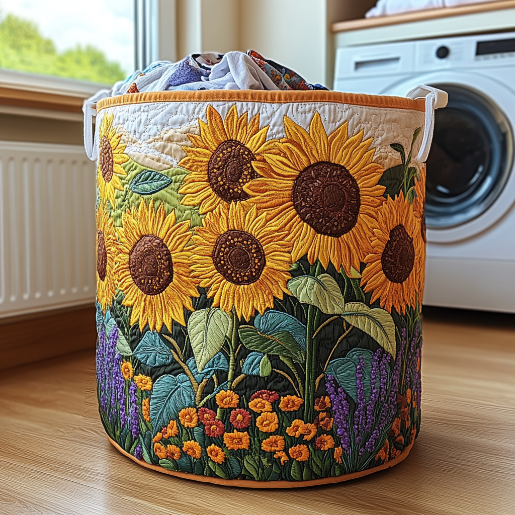 Sunflower Haven Laundry Basket