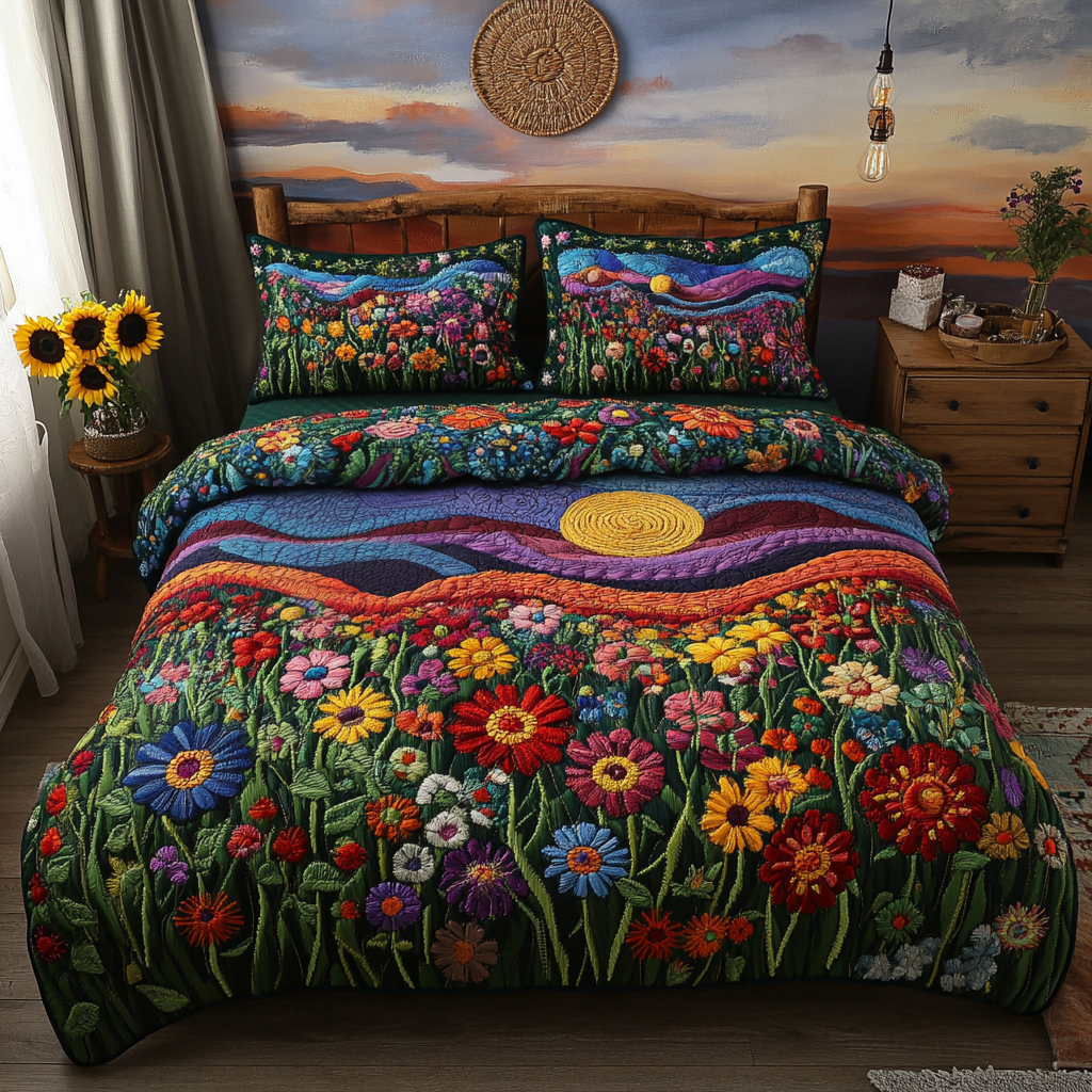 Vibrant Meadows 3-Piece Bedding Set