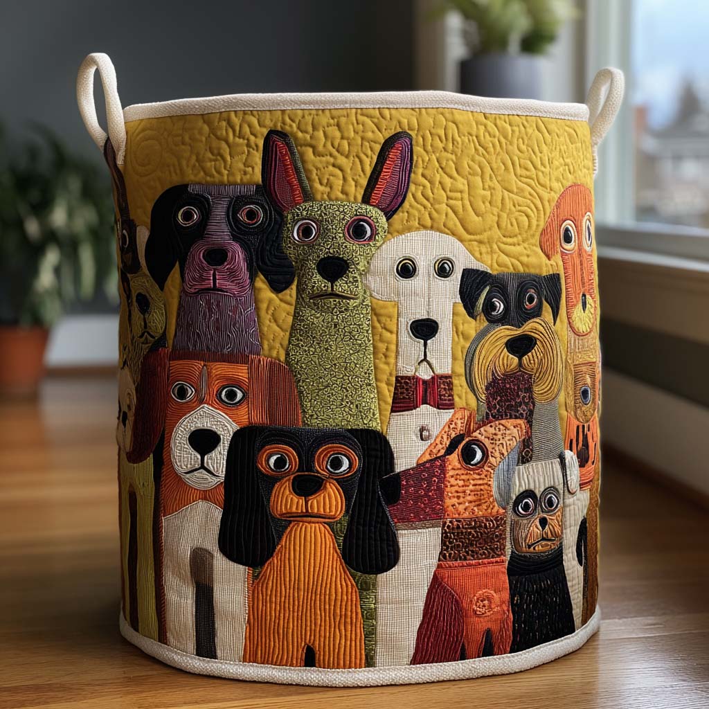 Whimsy Woofs Laundry Basket