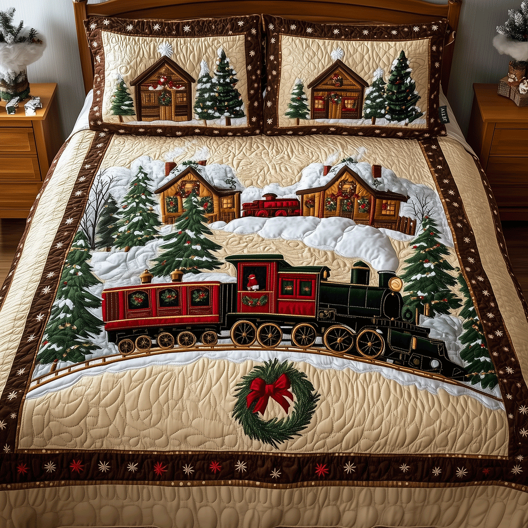 Winter Wonderland Train 3-Piece Bedding Set