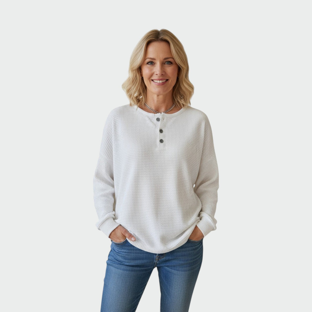 Ellie | Waffle knit cozy sweater