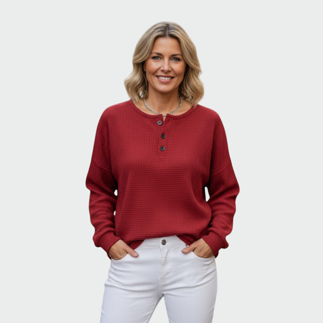 Ellie | Waffle knit cozy sweater