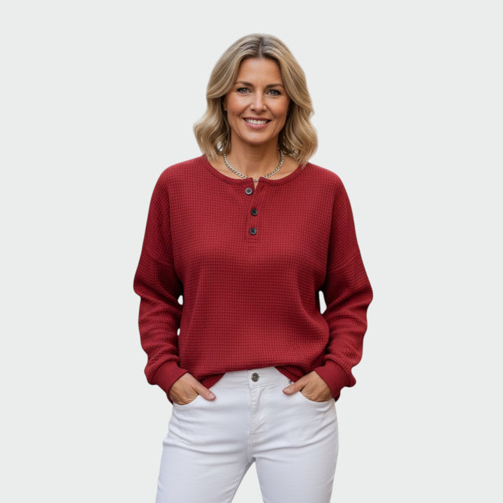 Ellie | Waffle knit cozy sweater