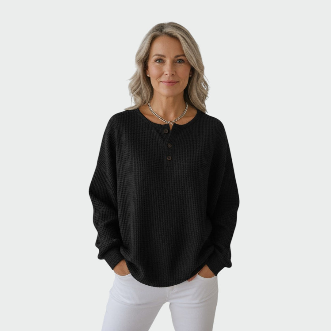 Ellie | Waffle knit cozy sweater