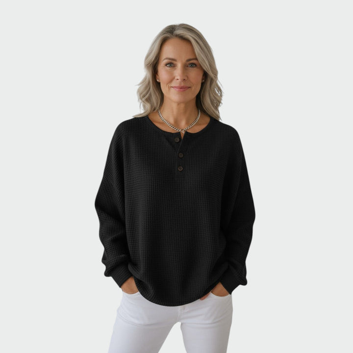 Ellie | Waffle knit cozy sweater