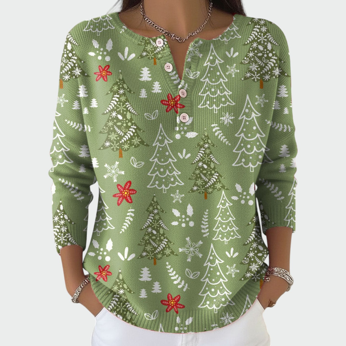 Ellie – Christmas sweater with buttons